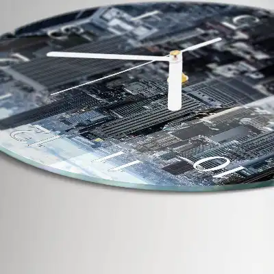 Hodiny s fotkou skleněné kulaté Horizont