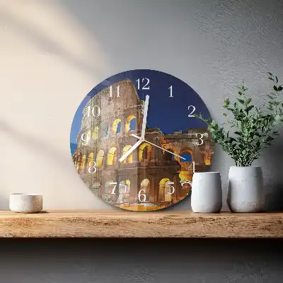 Kulaté skleněné hodiny na stěnu Koloseum