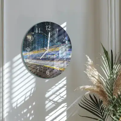 Nástěnné hodiny skleněné kulaté Horizont