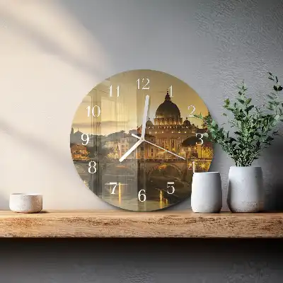 Kulaté skleněné hodiny na stěnu Bazilika