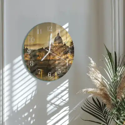Kulaté skleněné hodiny na stěnu Bazilika