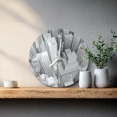 Kulaté skleněné hodiny na zeď Budovy