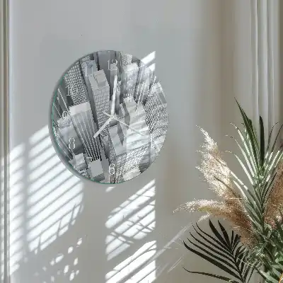 Kulaté skleněné hodiny na zeď Budovy