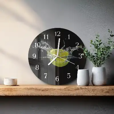 Kulaté skleněné hodiny na stěnu Citrus