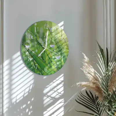 Kulaté skleněné hodiny na stěnu Rosa