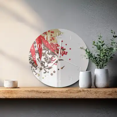 Hodiny s fotkou skleněné kulaté Paprika