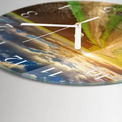 Kulaté skleněné hodiny na zeď Pole