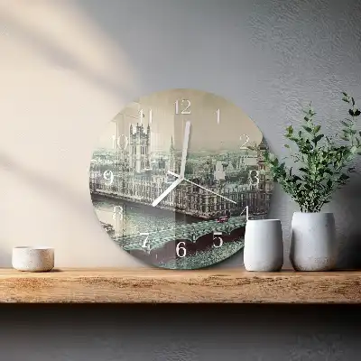 Kulaté skleněné hodiny na zeď Londýn