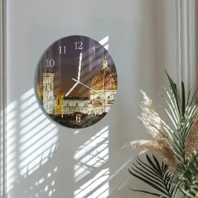 Hodiny s fotkou skleněné kulaté Bazilika