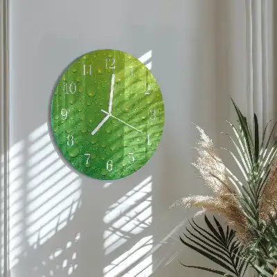 Hodiny s fotkou skleněné kulaté Kapky