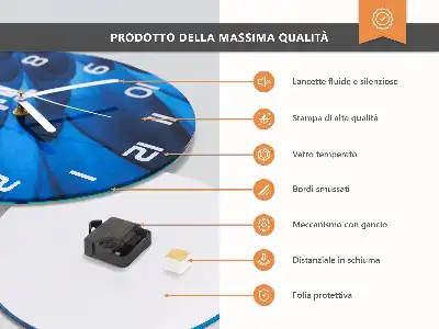 Kulaté skleněné hodiny na stěnu Jahody v čokoládě