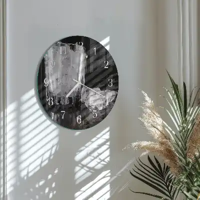 Kulaté skleněné hodiny na zeď Led
