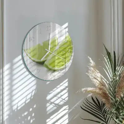 Kulaté skleněné hodiny na stěnu Uhličitan vápenatý