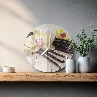 Hodiny s fotkou skleněné kulaté Vanilka