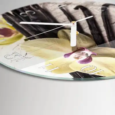 Hodiny s fotkou skleněné kulaté Vanilka