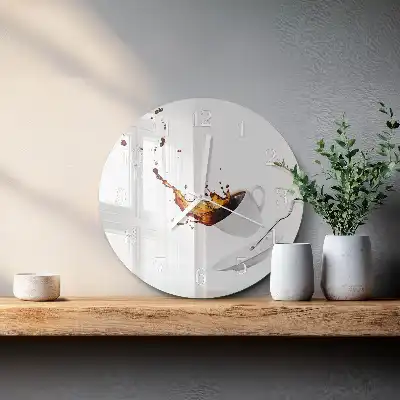 Kulaté skleněné hodiny na stěnu Džbánek