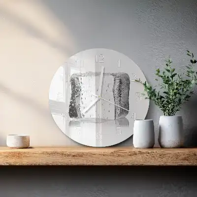 Hodiny s fotkou skleněné kulaté Led