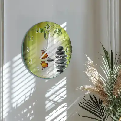 Hodiny na skle kulaté Příroda