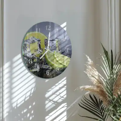 Hodiny s fotkou skleněné kulaté Citrusové plody