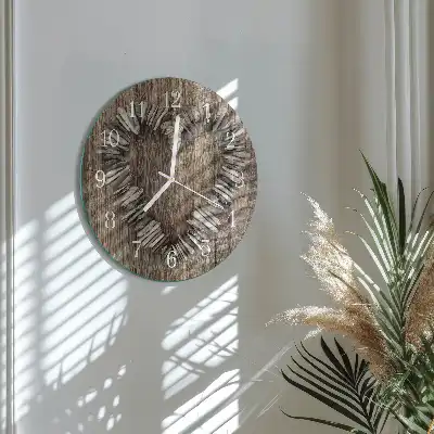 Hodiny s fotkou skleněné kulaté Srdce