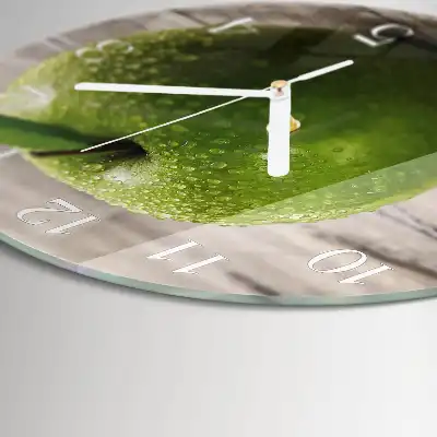Nástěnné hodiny skleněné kulaté Jablka