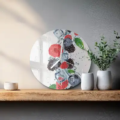 Kulaté skleněné hodiny na zeď Ovocná zmrzlina