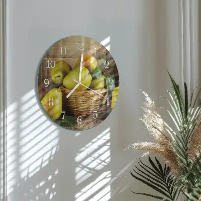 Hodiny na skle kulaté Hrušky