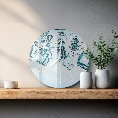 Hodiny s fotkou skleněné kulaté Led