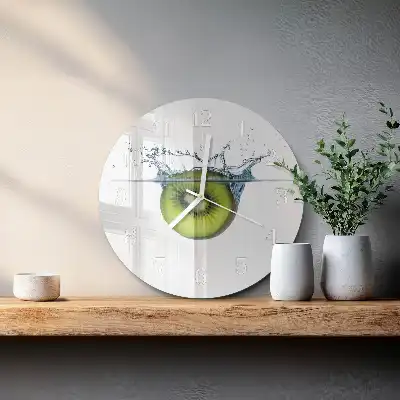 Hodiny s fotkou skleněné kulaté Kiwi