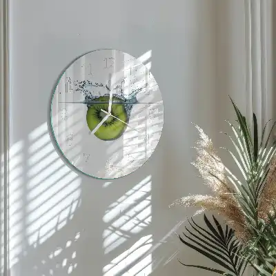 Hodiny s fotkou skleněné kulaté Kiwi