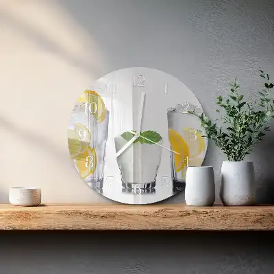 Hodiny na skle kulaté Citrus