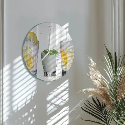 Hodiny na skle kulaté Citrus