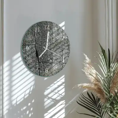 Kulaté skleněné hodiny na zeď Přírodní kámen