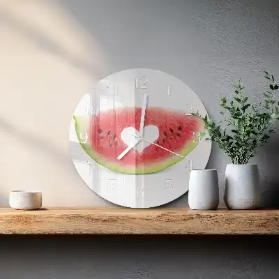 Kulaté skleněné hodiny na stěnu Vodní meloun