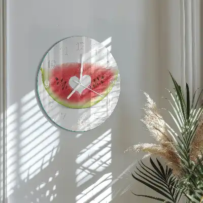 Kulaté skleněné hodiny na stěnu Vodní meloun