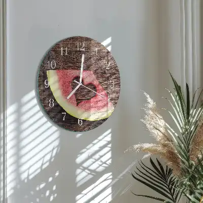 Hodiny na skle kulaté Vodní meloun