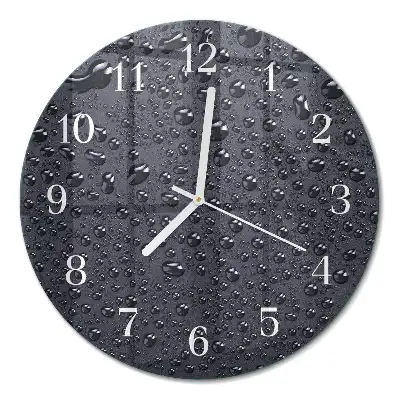 Nástěnné hodiny skleněné kulaté Kapky