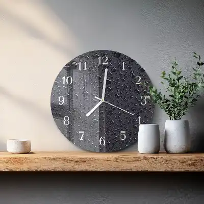 Nástěnné hodiny skleněné kulaté Kapky