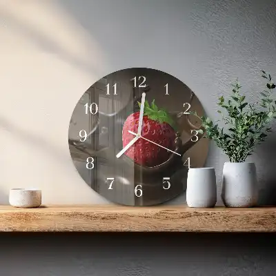 Hodiny s fotkou skleněné kulaté Čokoláda