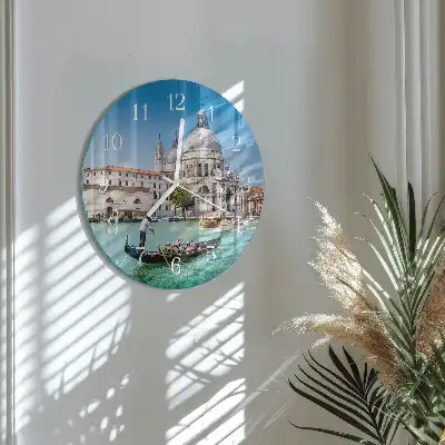 Kulaté skleněné hodiny na zeď Benátky