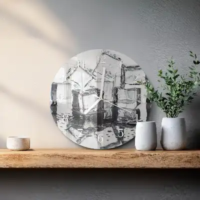 Kulaté skleněné hodiny na stěnu Led