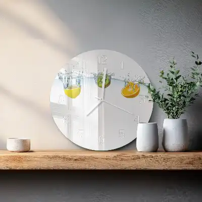 Kulaté skleněné hodiny na stěnu Kiwi
