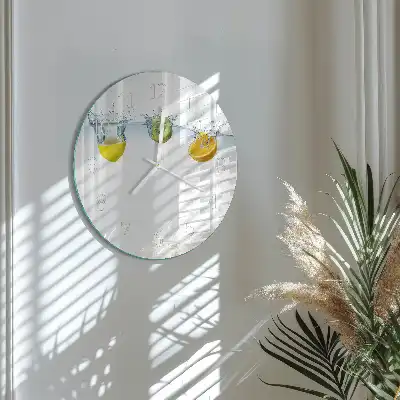 Kulaté skleněné hodiny na stěnu Kiwi