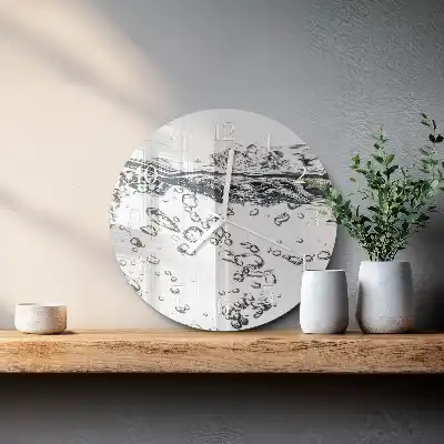 Hodiny s fotkou skleněné kulaté Voda