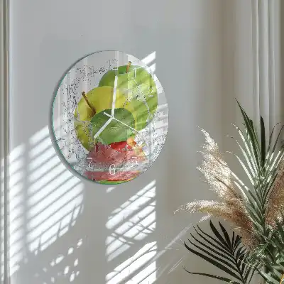 Nástěnné hodiny skleněné kulaté Jablko
