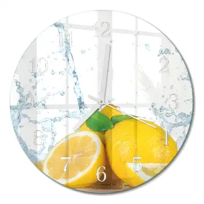 Hodiny na skle kulaté Citrus