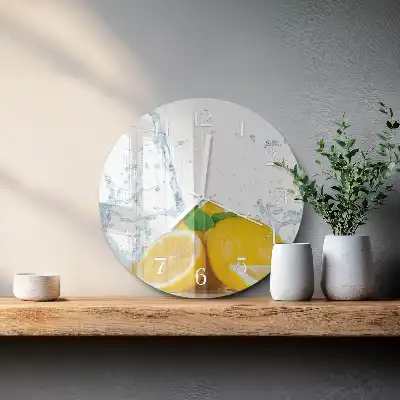 Hodiny na skle kulaté Citrus