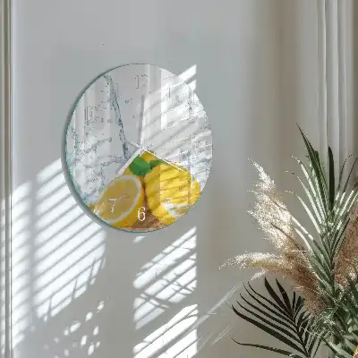Hodiny na skle kulaté Citrus