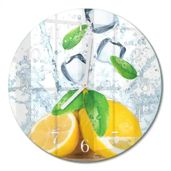 Hodiny na skle kulaté Citrus