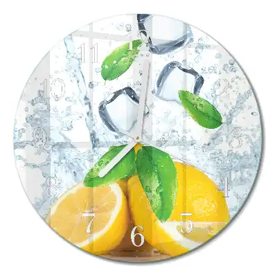 Hodiny na skle kulaté Citrus